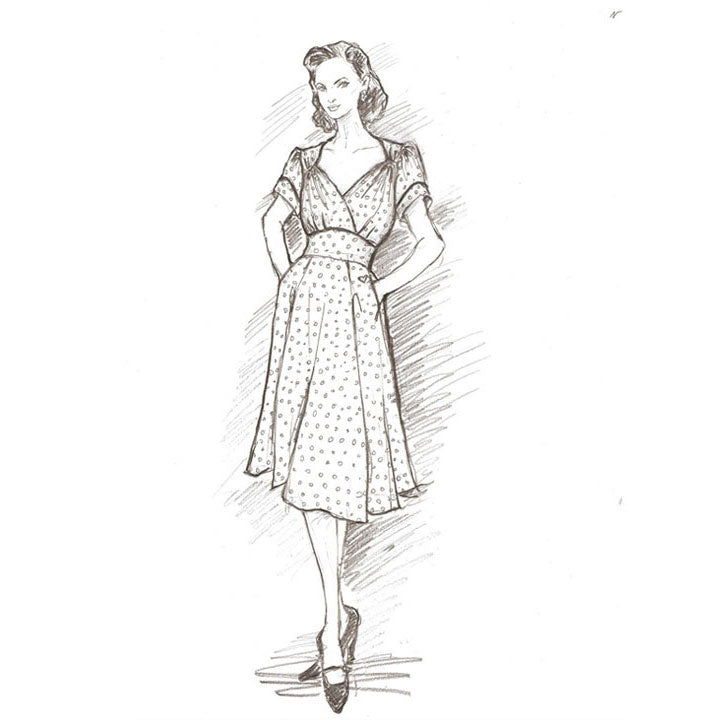 Take a graceful step back to the 1940s with the Ava dress