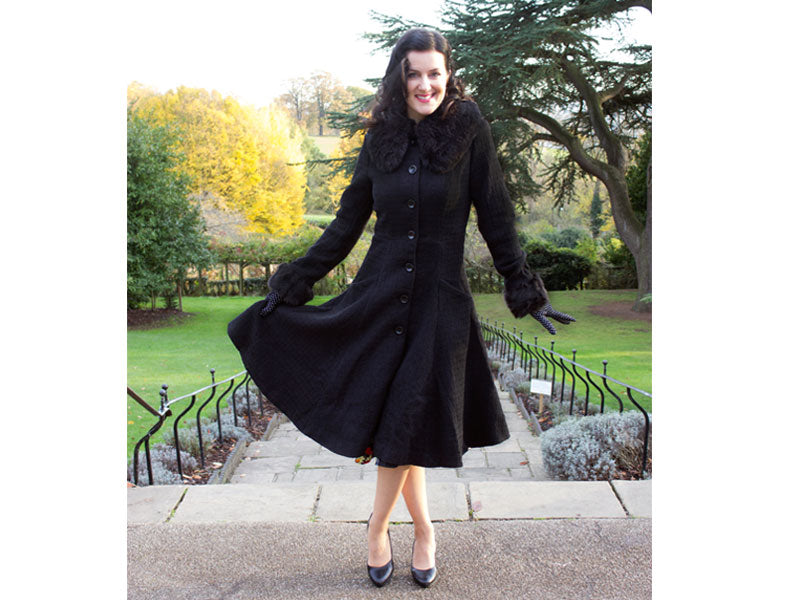 Vintage Style Black Alise Swing Coat | Weekend Doll 