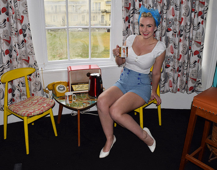 Vintage Style High Waisted Denim Shorts | Weekend Doll