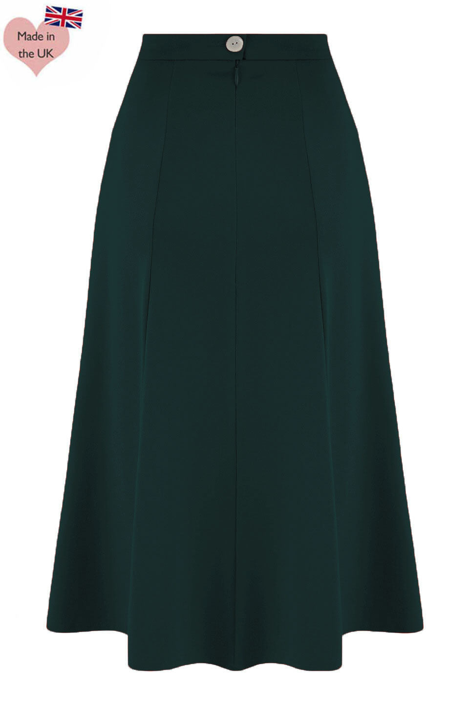Bottle Green Vintage Inspired Below Knee Length Crepe Skirt  | 1930s and 40s Style | Weekend Doll  
