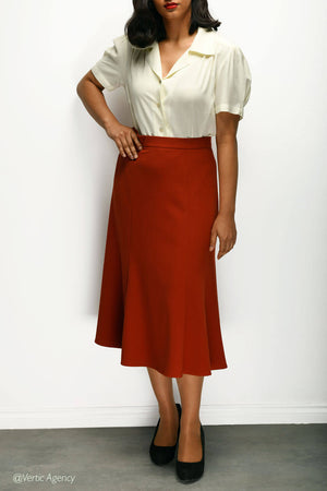 Bette Midi Skirt in Rust