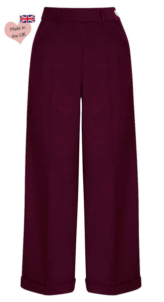 Burgundy straight leg pants sale