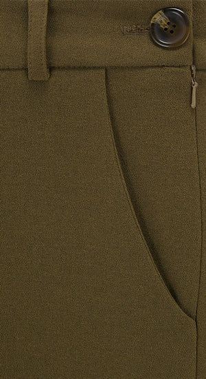 Khaki Crepe High Waisted Wide Leg Trousers - 1940s Katherine Hepburn style | Weekend Doll