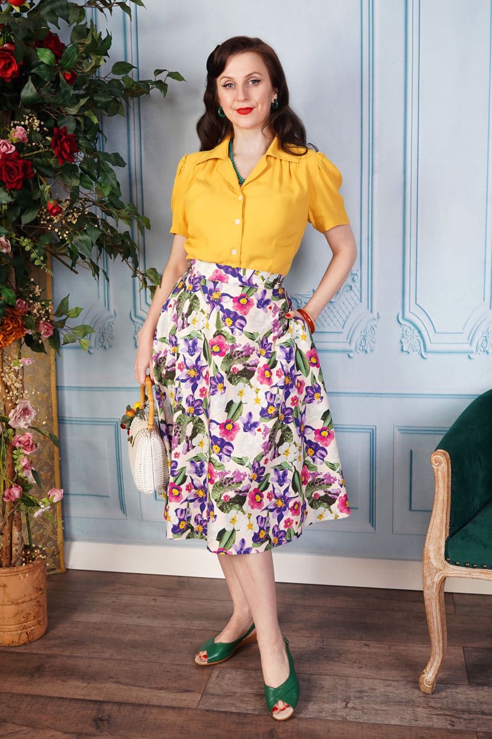1940s–50s Tropical Swing Skirt – Organic Cotton | Weekend Doll