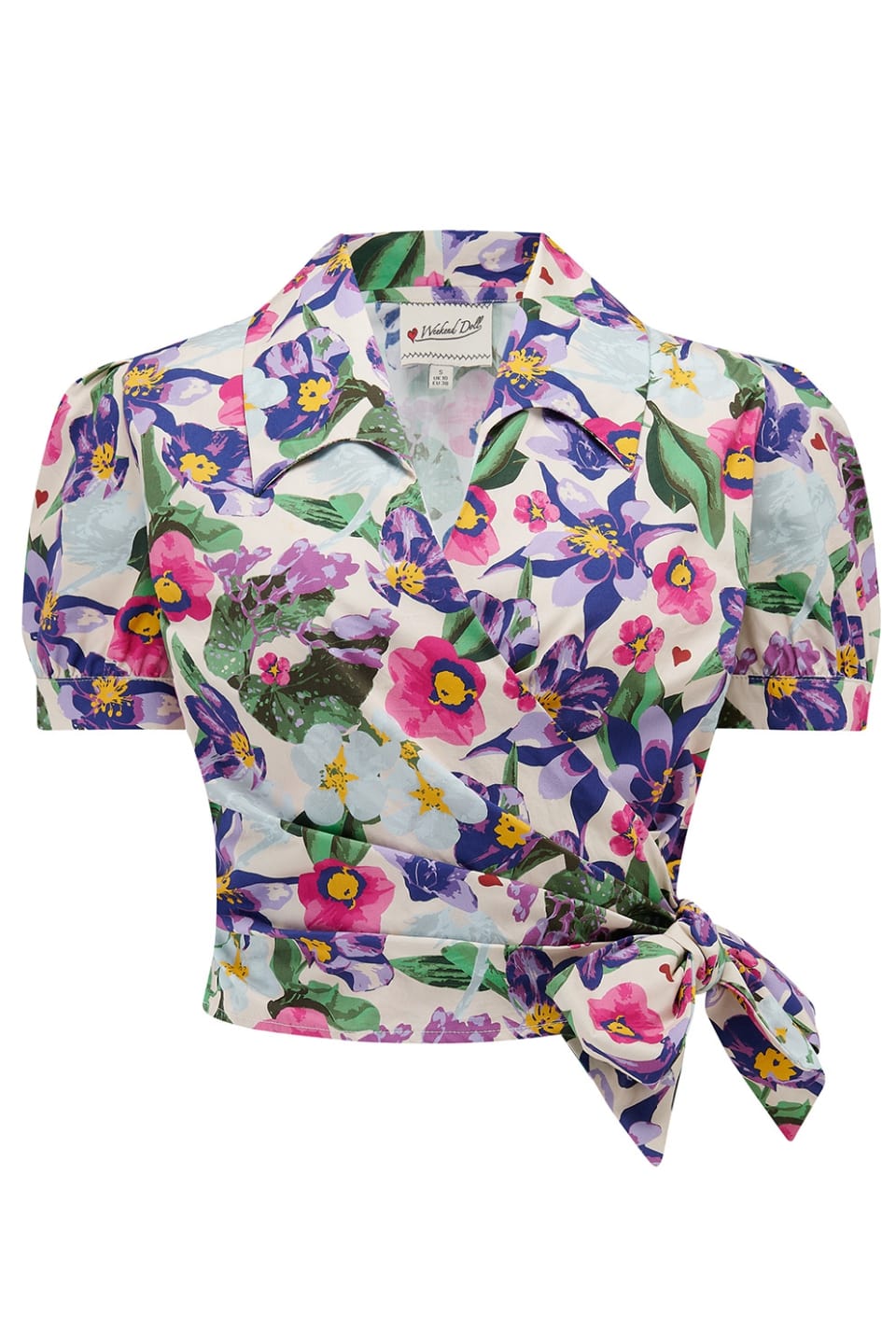Ava Wrap Blouse – Vintage Floral in Organic Cotton | Weekend Doll