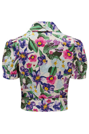 Ava Wrap Blouse – Vintage Floral in Organic Cotton | Weekend Doll