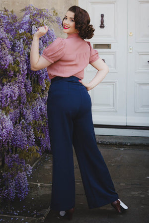 Half Sleeve Classic Blouse in Rose, Made in Sustainable Viscose Crepe | 1940s Style | Weekend Doll