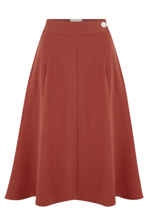 1940s style Knee-length A-line Skirt in Dusty Rose | Weekend Doll  