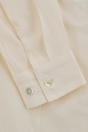 Long Sleeve Classic Blouse in Ivory, Made in Sustainable Viscose Crepe | 1940s Style | Weekend Doll  