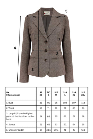 Ingrid Herringbone Jacket in Brown