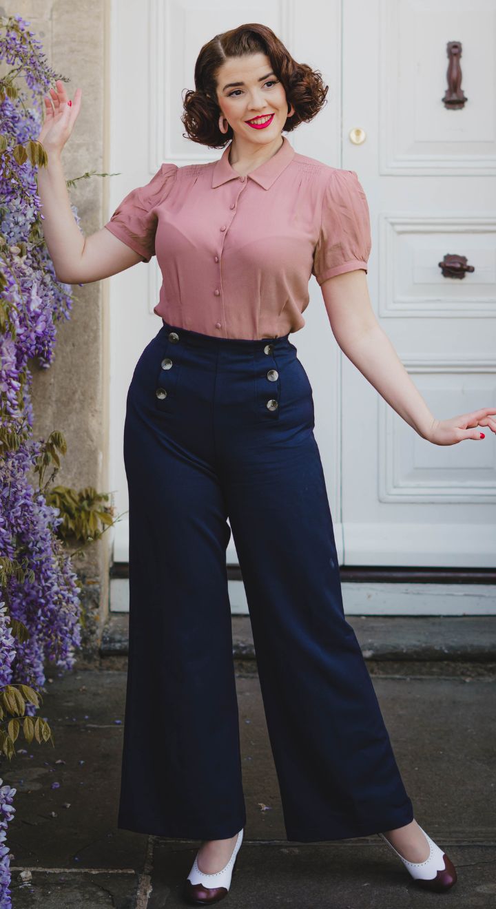 Classic Vintage 1930s Navy Sailor Wide Leg Pants - 1930s & 40s