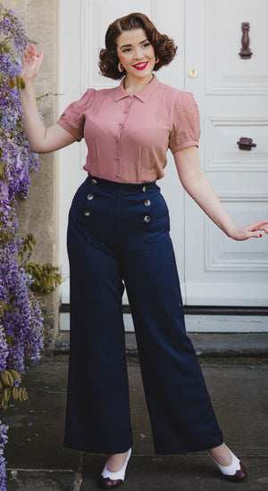 Classic Vintage 1930s Navy Sailor Wide Leg Pants - 1930s & 40s style | Weekend Doll