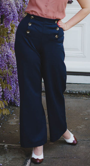 Classic Vintage 1930s Navy Sailor Wide Leg Pants - 1930s & 40s style | Weekend Doll