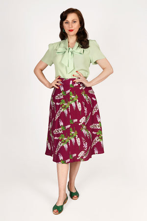 Ingrid Pussy Bow Blouse in Rose