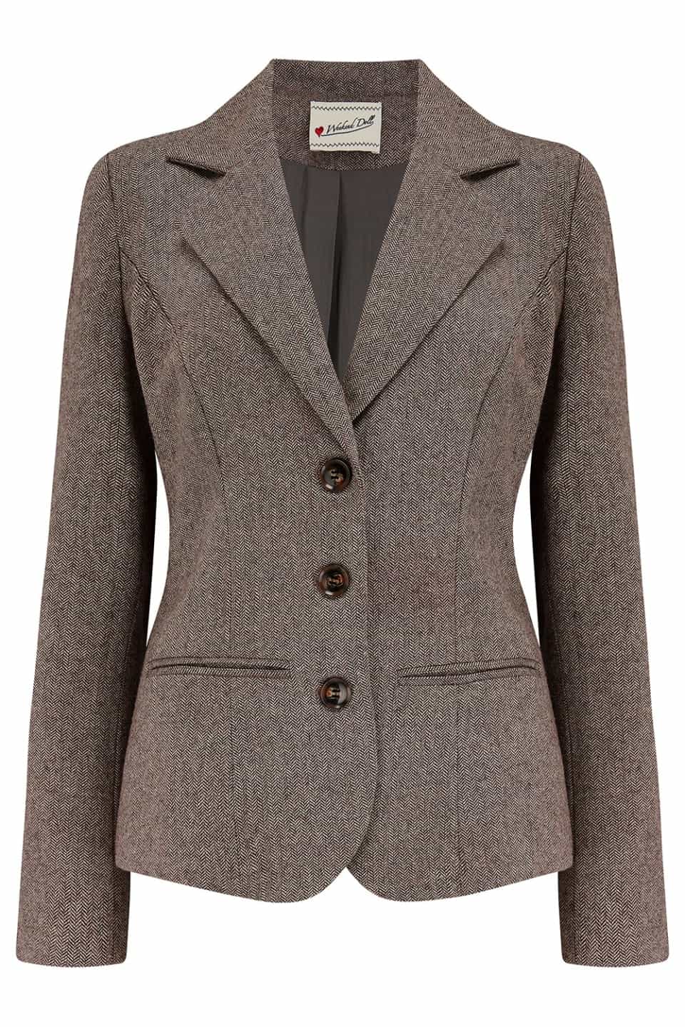 Women’s 1940s Tailored Herringbone Jacket with Matching Suit | Weekend Doll 