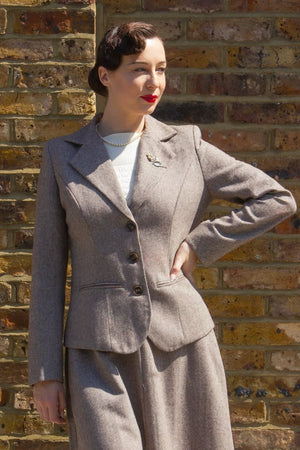 Women’s 1940s Tailored Herringbone Jacket with Matching Suit | Weekend Doll  