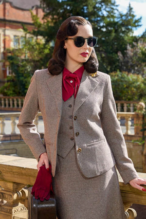 Women’s 1940s Tailored Herringbone Jacket with Matching Suit | Weekend Doll  