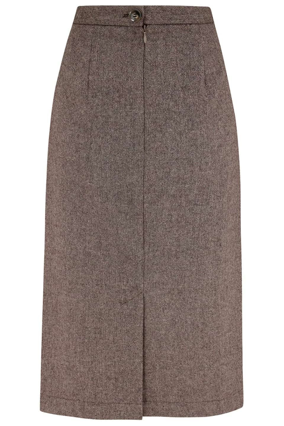 1940s style Knee-length A-line Skirt in Aubergine | Weekend Doll  