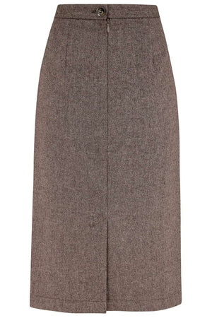 1940s style Knee-length A-line Skirt in Aubergine | Weekend Doll  