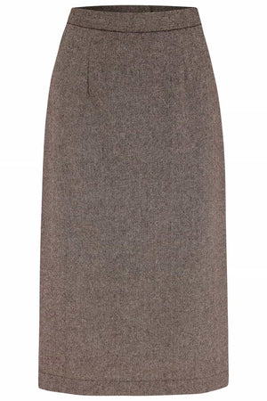 1940s style Knee-length A-line Skirt in Aubergine | Weekend Doll  