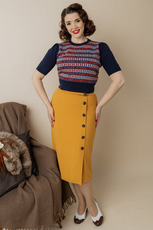 Joan Fair Isle Sweater in Navy