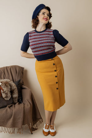 Joan Fair Isle Sweater in Navy