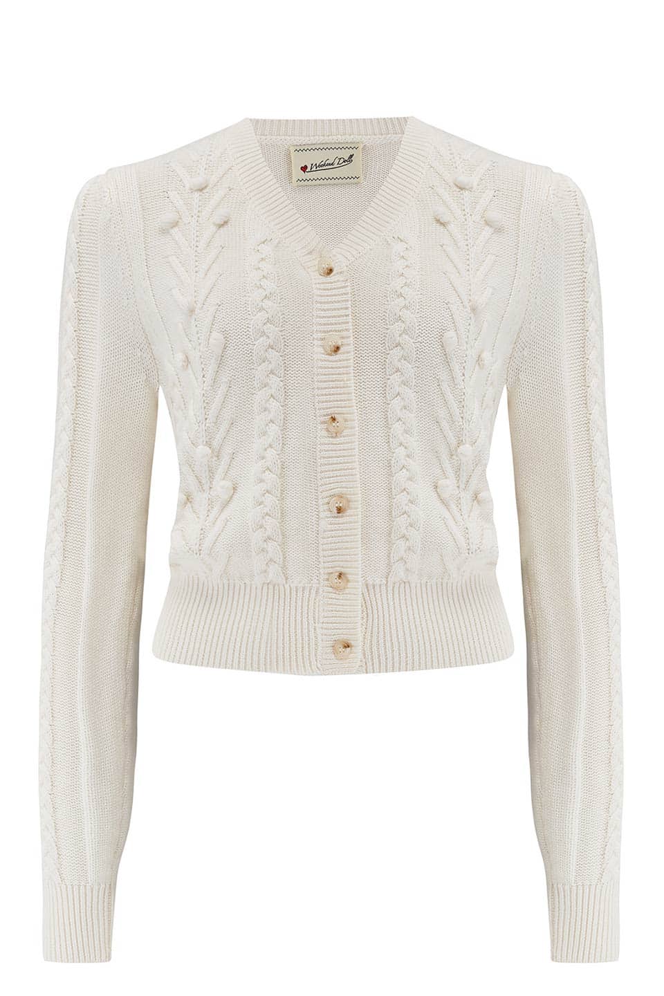 Vintage Inspired Merino Wool and Cotton Mix Cream Cardigan | 1940s Style | Weekend Doll