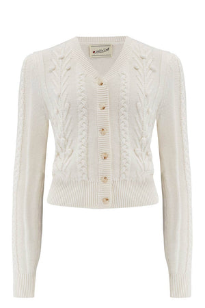 Vintage Inspired Merino Wool and Cotton Mix Cream Cardigan | 1940s Style | Weekend Doll