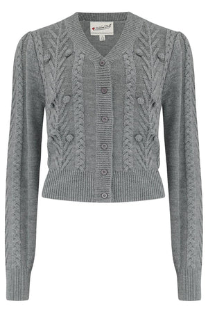Vintage Inspired 100% Merino Wool Grey Cardigan | 1940s Style | Weekend Doll