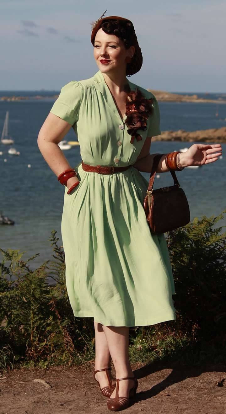 Katherine Sustainable Vintage Inspired 1940s Shirt Dress in Mint Green | 1940s & 1950s Style | Weekend Doll Katherine Sustainable Vintage Inspired 1940s Shirt Dress in Mint Green | 1940s & 1950s Style | Weekend Doll