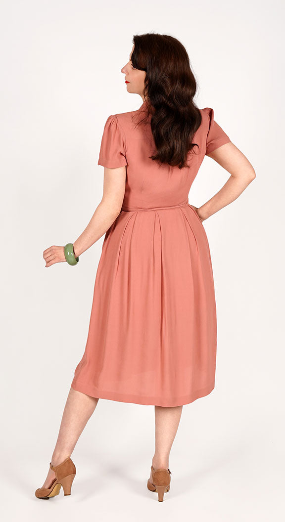 Katherine Sustainable Vintage Inspired Shirt Dress in Rose  | 1940s & 1950s Style | Weekend Doll 