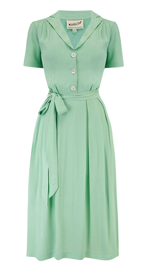 Katherine Sustainable Vintage Inspired 1940s Shirt Dress in Mint Green | 1940s & 1950s Style | Weekend Doll Katherine Sustainable Vintage Inspired 1940s Shirt Dress in Mint Green | 1940s & 1950s Style | Weekend Doll