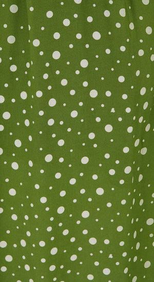 Katherine Sustainable Vintage Inspired Shirt Dress in Green Polka Dot | 1940s & 1950s Style | Weekend Doll