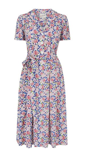 Katherine Sustainable Vintage Inspired Shirt Dress in Purple Hydrangea | 1940s & 1950s Style | Weekend Doll 