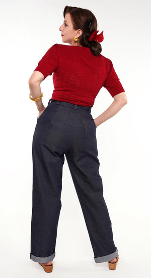 Vintage Western Style Monroe Denim Trousers  | 1930, 40s and  50s style | Weekend Doll