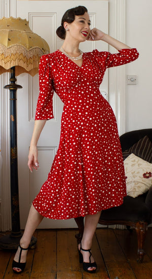 Lauren Dress in Red Polka Dot