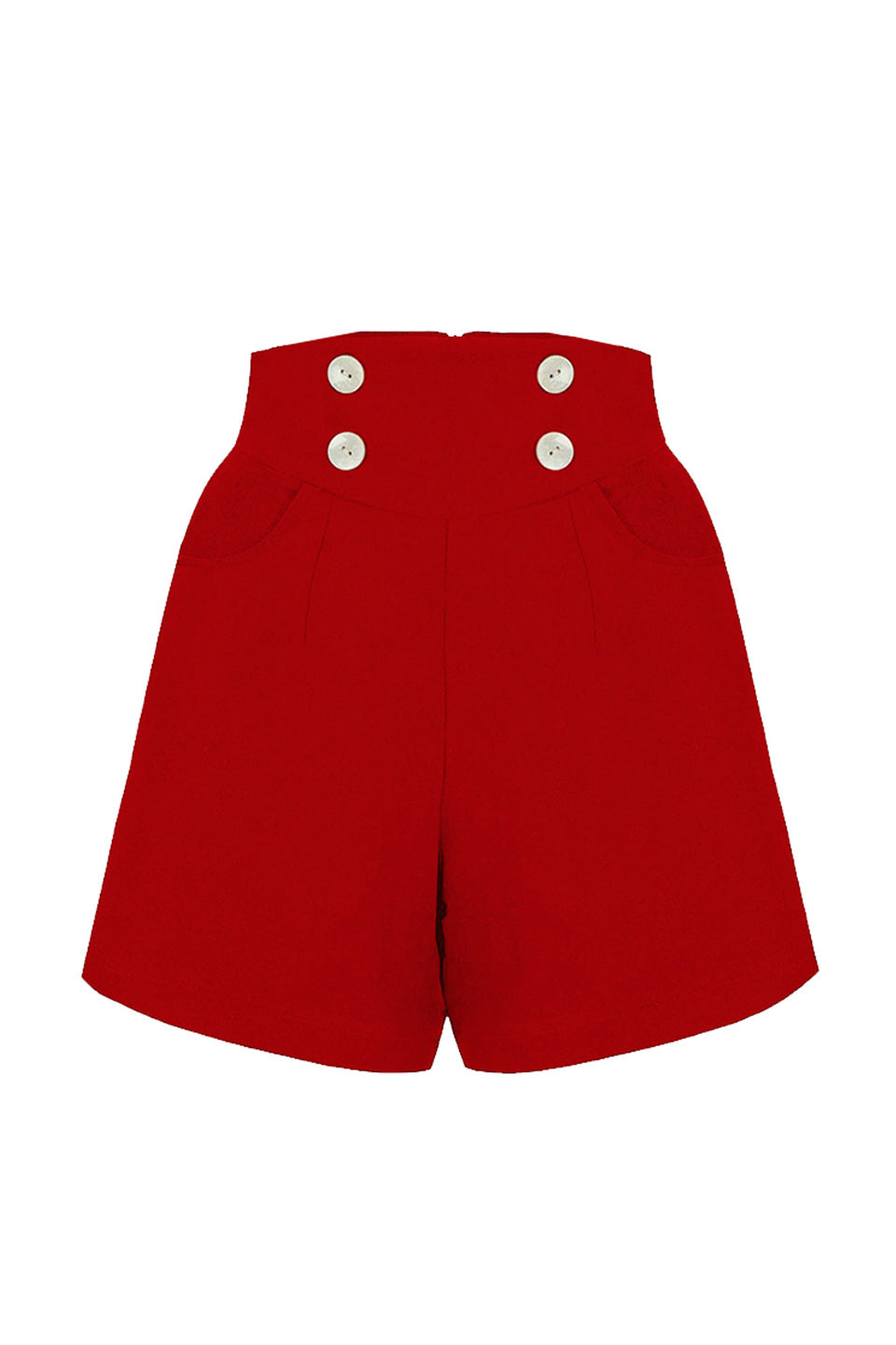 Retro Pin Up Style Sailor High Waisted Shorts In Red | Weekend Doll