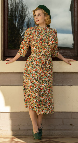 Rita Midi Dress in Berry Print