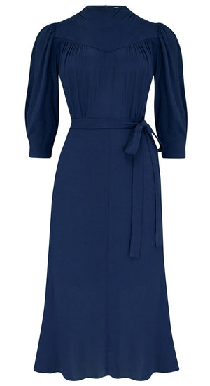 Rita Midi Dress in Navy
