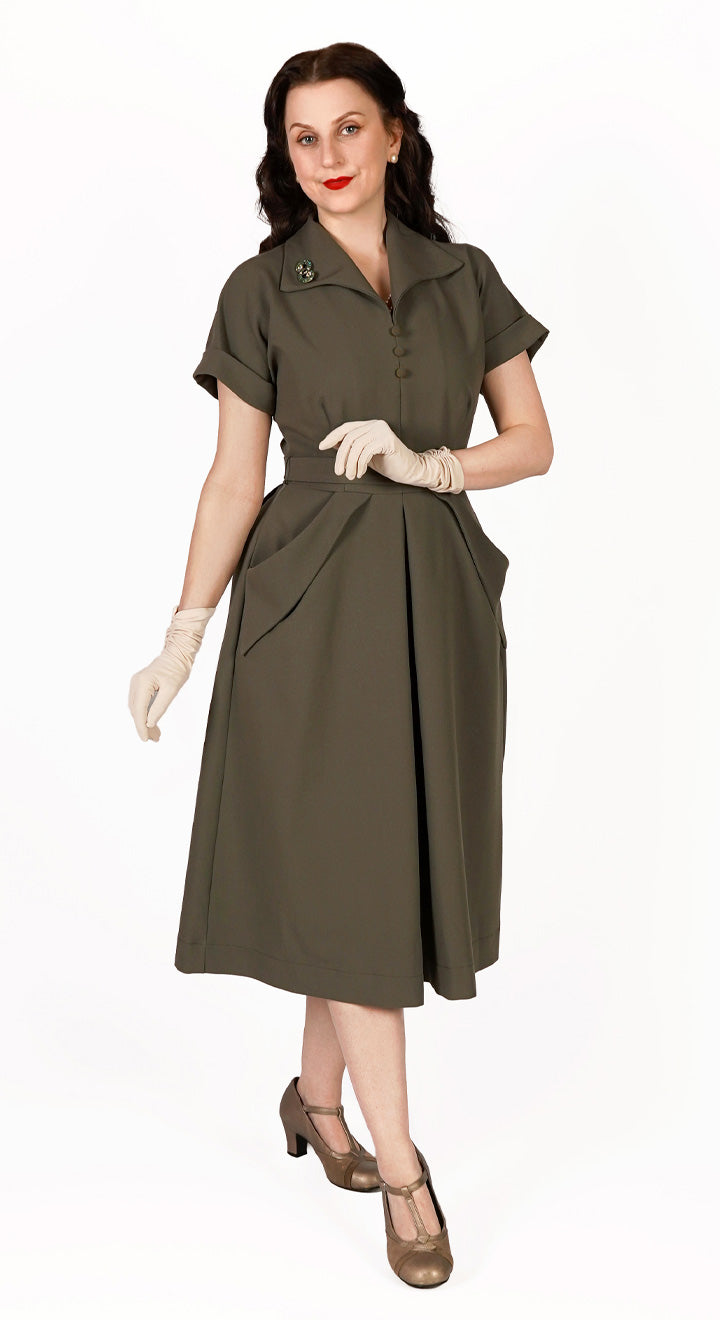 Sophia Dress in Khaki