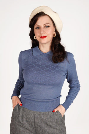 Susan Sweater Air Force Blue Weekend Doll | 1930s & 1960s Style | Weekend Doll