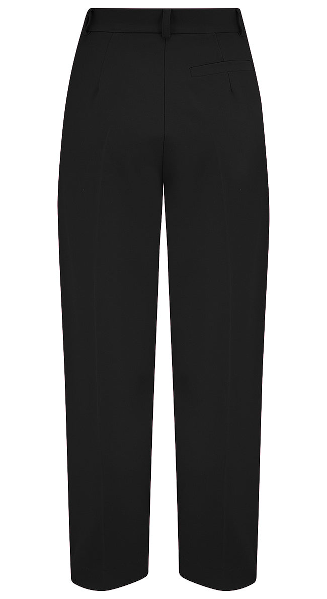 Black High Waist Tapered Ankle-Length Trousers with Press Creases | 1940s and 50s Style  | Weekend Doll 