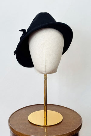 Black Tailor Wool Cloche Trilby Hat | Vintage 1930s & 40s style | Weekend Doll 
