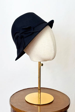 Black Tailor Wool Cloche Trilby Hat | Vintage 1930s & 40s style | Weekend Doll 