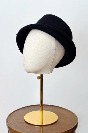Black Tailor Wool Cloche Trilby Hat | Vintage 1930s & 40s style | Weekend Doll 