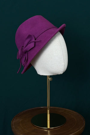 Burgundy Tailor Wool Cloche Trilby Hat | Vintage 1930s & 40s style | Weekend Doll 