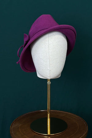 Burgundy Tailor Wool Cloche Trilby Hat | Vintage 1930s & 40s style | Weekend Doll 