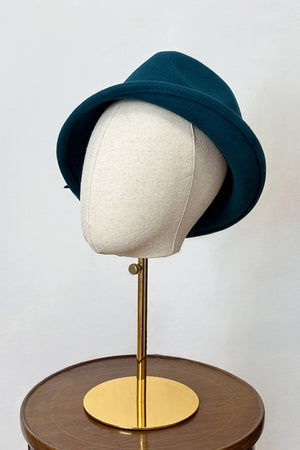 Teal Tailor Wool Cloche Trilby Hat | Vintage 1930s & 40s style | Weekend Doll 