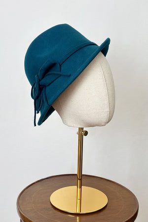 Teal Tailor Wool Cloche Trilby Hat | Vintage 1930s & 40s style | Weekend Doll 