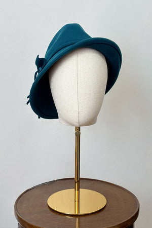 Teal Tailor Wool Cloche Trilby Hat | Vintage 1930s & 40s style | Weekend Doll 